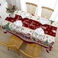 thumbnail image 5 of Christmas Tablecloth, Christmas Snowman Table Cloth Rectangle 60x84 inch, Oblong Winter Xmas and Santa Kitchen Christmas Table Decorations for Home,Dinner,Party, 5 of 6