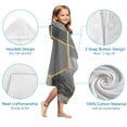 thumbnail image 7 of Gray Gold Hexagon Marble Pattern Hooded Bath Towel，50"x30" for Ages 3 To 12 Kids, Quick Dry Lightweight Soft Microfiber Hood Beach Towel Cover Up for Kids, 7 of 7