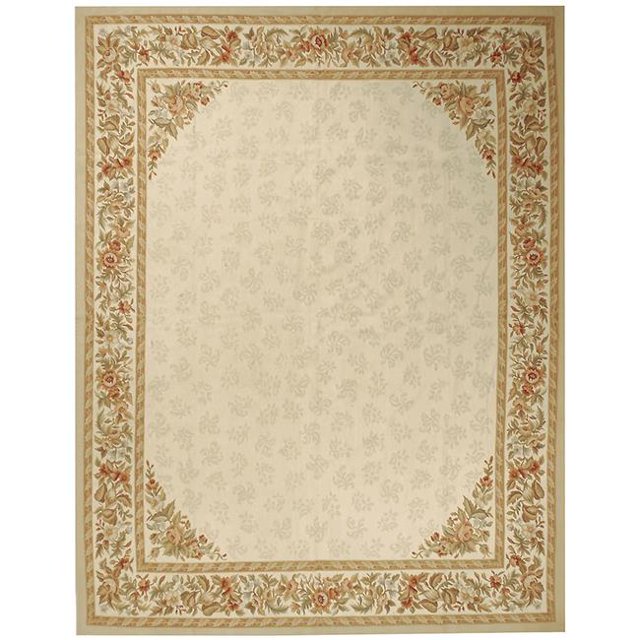 Due Process Stable Trading Tapis de Zone Aubusson Rennes Ivoire & Ivoire, 3.06 x 8 Pieds