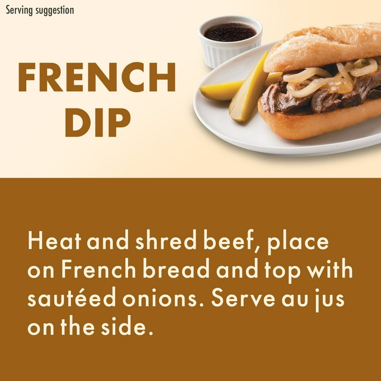 HORMEL SQUARE TABLE Slow Simmered Beef Roast Au Jus & Savory Sauce, Refrigerated, 15 oz Plastic Tray