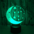 thumbnail image 2 of YSITIAN Moon 3D Night Light 3D Illusion Led Lamp 16 Colors Dimmable with Remote Control Touch --- Black Seat YT-13653, 2 of 6