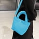 thumbnail image 5 of Bolso bandolera de pana, bolso de felpa azul claro, 5 of 5