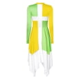 thumbnail image 5 of YONGHS Womens Color Patchwork Long Sleeve Praise Worship Dance Dress Liturgical Dancewear Yellow&Green XL, 5 of 7