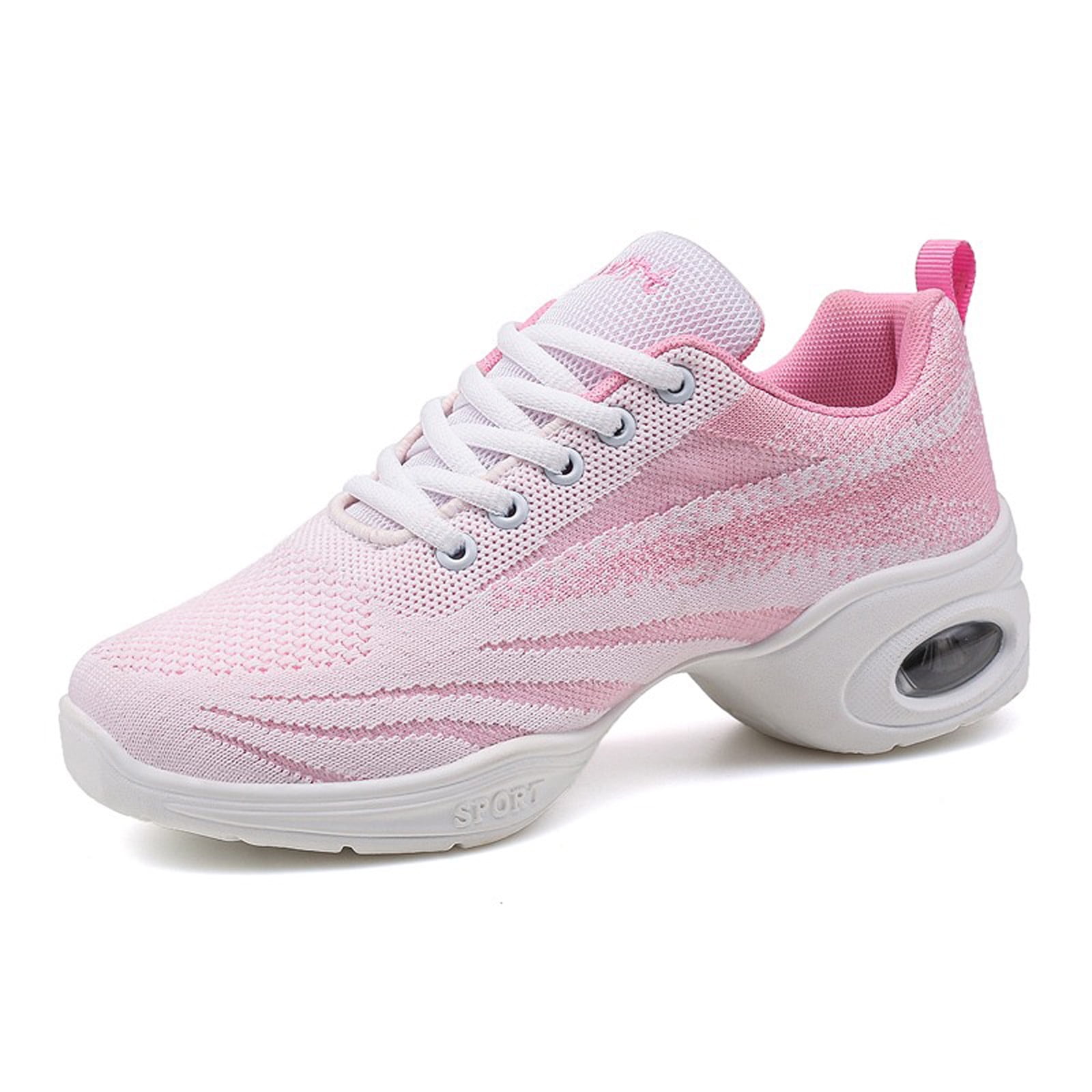 Womens Jazz Shoes Lace-up Sneakers Breathable Mesh Modern Dance Shoes Breathable Air Split-Sole Outdoor Dancing Platform Sneakers for Jazz Zumba Ballet Folk Pink 40 - Walmart.com