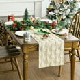 thumbnail image 5 of Sm:)e Beige Tree Christmas Table Runner 13x72 Inch, Soft Plush Faux Fur Mantel Kitchen Dining Table Decor, Winter Xmas Party Decor, 5 of 7