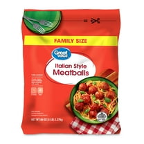 Great Value Italian Style Meatballs, Family Size, 80 oz (Frozen)