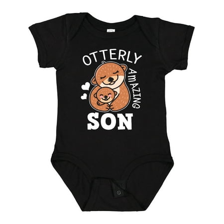 

Inktastic Otterly Amazing Son with Mother and Child Otter Gift Baby Boy Bodysuit