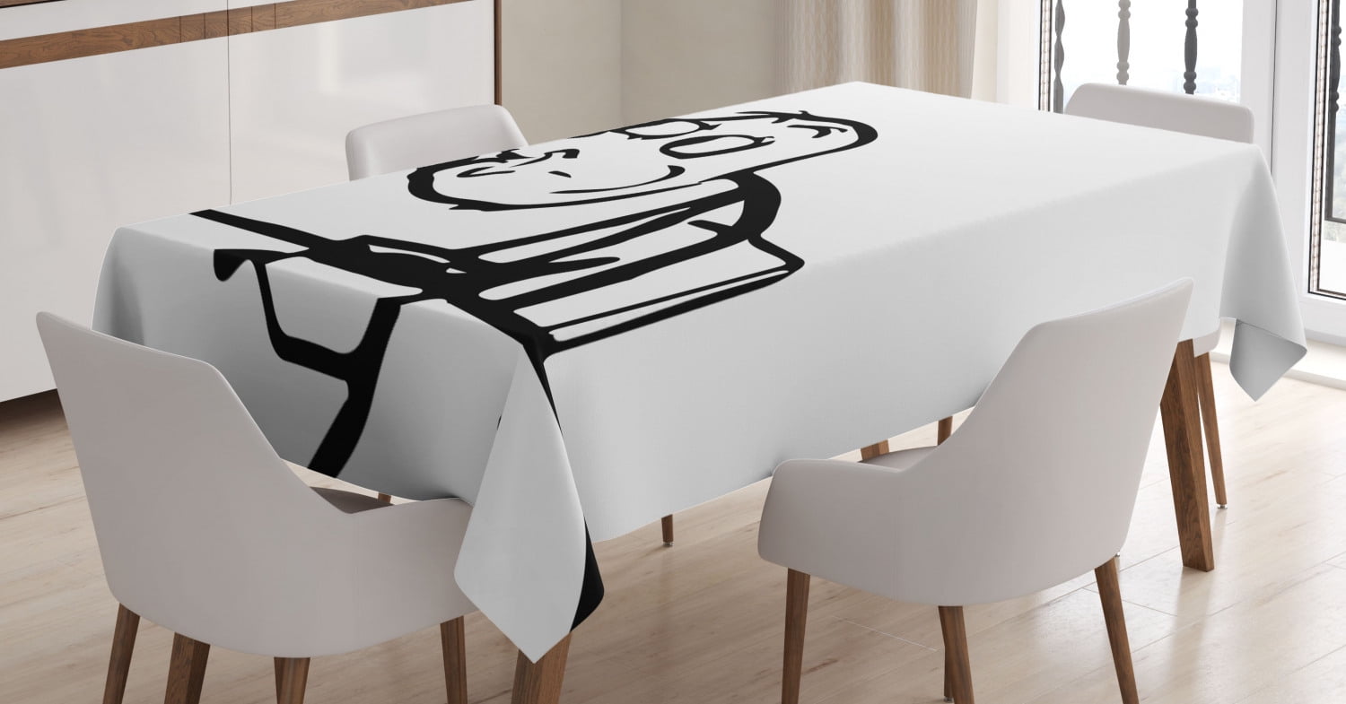 Humor Decor Tablecloth Weird Guy Meme Face Character Barfing Food
