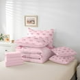 thumbnail image 4 of Erosebridal 7Pc Pink and White Bow Comforter Set Twin,Pink Bows Bedding Set with Sheets,Princess Bow Tie Bed Set Cute Girly Bowknot Bed in a Bag with Fitted Sheet,Flat Sheet,Pillowcases, 4 of 5