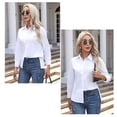 thumbnail image 4 of Blusa de mujer Camisas de cuello en V Blusas elegantes de trabajo de manga larga, 4 of 5