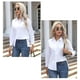 thumbnail image 4 of Blusa de mujer Camisas de cuello en V Blusas elegantes de trabajo de manga larga, 4 of 5