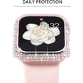 thumbnail image 3 of 2-Pack Bling Cases Compatible for Apple Watch Case 40mm, Fully Paved Diamonds Protective Bumper for iWatch SE Series 6 5 4 3 2 1 (40mm, Silver+Clear), 3 of 5