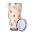 thumbnail image 2 of Rateoe Strawberries Printed Car Guy Gifts for Men Women Tumbler - 20oz/590ml Double Wall Vacuum Insulated Stainless Steel Travel Tumbler Cups with Lid & Straw-Without Straw, 2 of 8