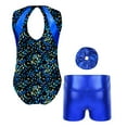 thumbnail image 2 of Sholeno Kids Girls Gymnastics Ballet Dance Leotards with Matching Shorts Tracksuit Sets Athletic Royal Blue 12, 2 of 7