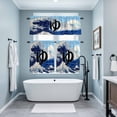 thumbnail image 4 of Ocean Waves Kitchen Curtains Valances and Tiers Set of 3 Japanese Mountain Peaks Waves Letter Sky Tier Curtains and Valance with Rod Pocket for Small Windows, 27.5"x24", 4 of 9