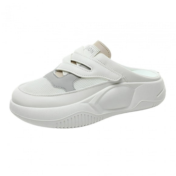 s de mujer Punta cerrada Verano Ligero Antideslizante Zapatos de playa Sin espalda Mulas gris amarillento Yuyangstore Zapatillas de verano