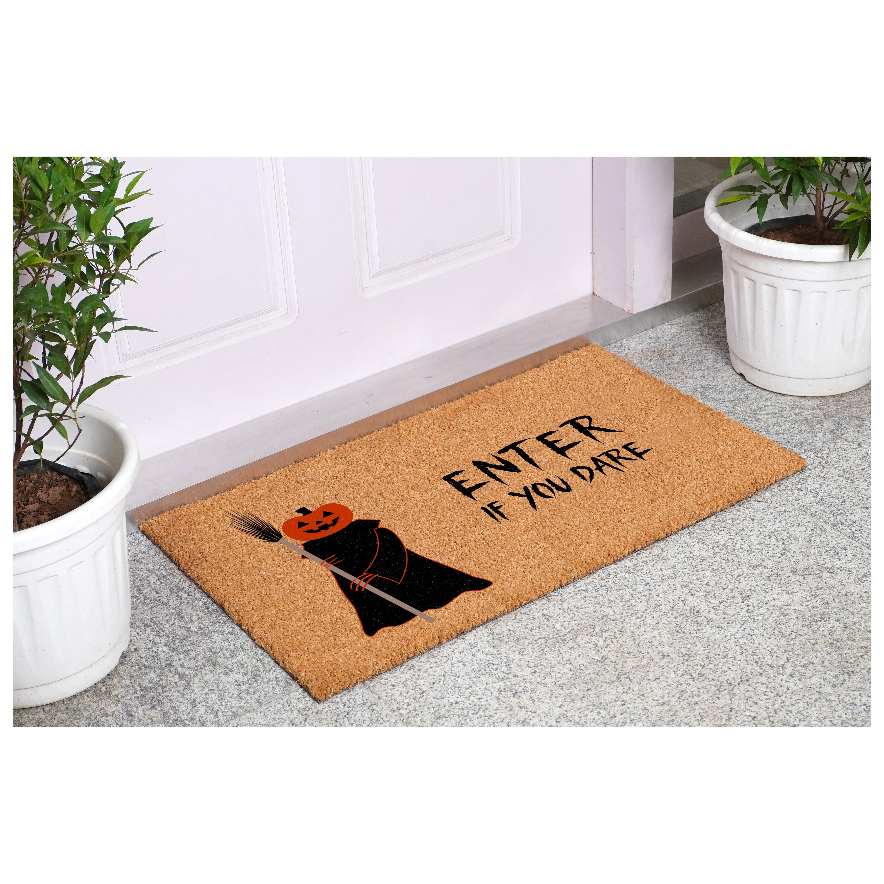Calloway Mills 114771729 Scary Pumpkin Enter If You Dare Doormat, 17"x29"