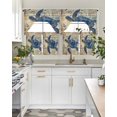 thumbnail image 4 of Blue Sea Turtle Swag Kitchen Curtains Sets for Windows 24 Inch Length, Vintage Coastal Sheet Music Short Window Curtain Panels Swags Valances and Tiers 3 Piece Set for Cafe/Dining Room, 4 of 5