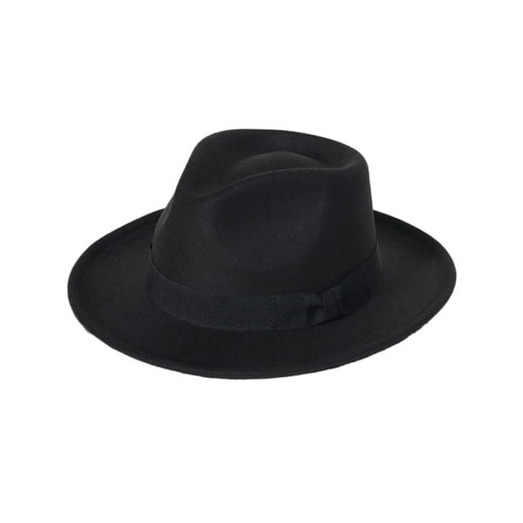 Keevoom Fedora Hats for Men Women Vintage Wide Brim Felt Panama Hats Dress Hat with Bow Belt