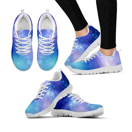 

Pretty Galaxy 3D Printed Women Mesh Sneaker Light Comfortable Femme Flat Shoe Breathable Air Walk Footwear Lace up