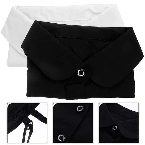 STOBOK 2Pcs Cotton Fake Collar Detachable Clothes Accessory for Sweaters and Jackets
