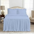 thumbnail image 2 of DNG Creations 4-Piece Long Ruffle Sheet Set 24-Inch Deep Pocket (Solid Light Blue - Full), 2 of 7