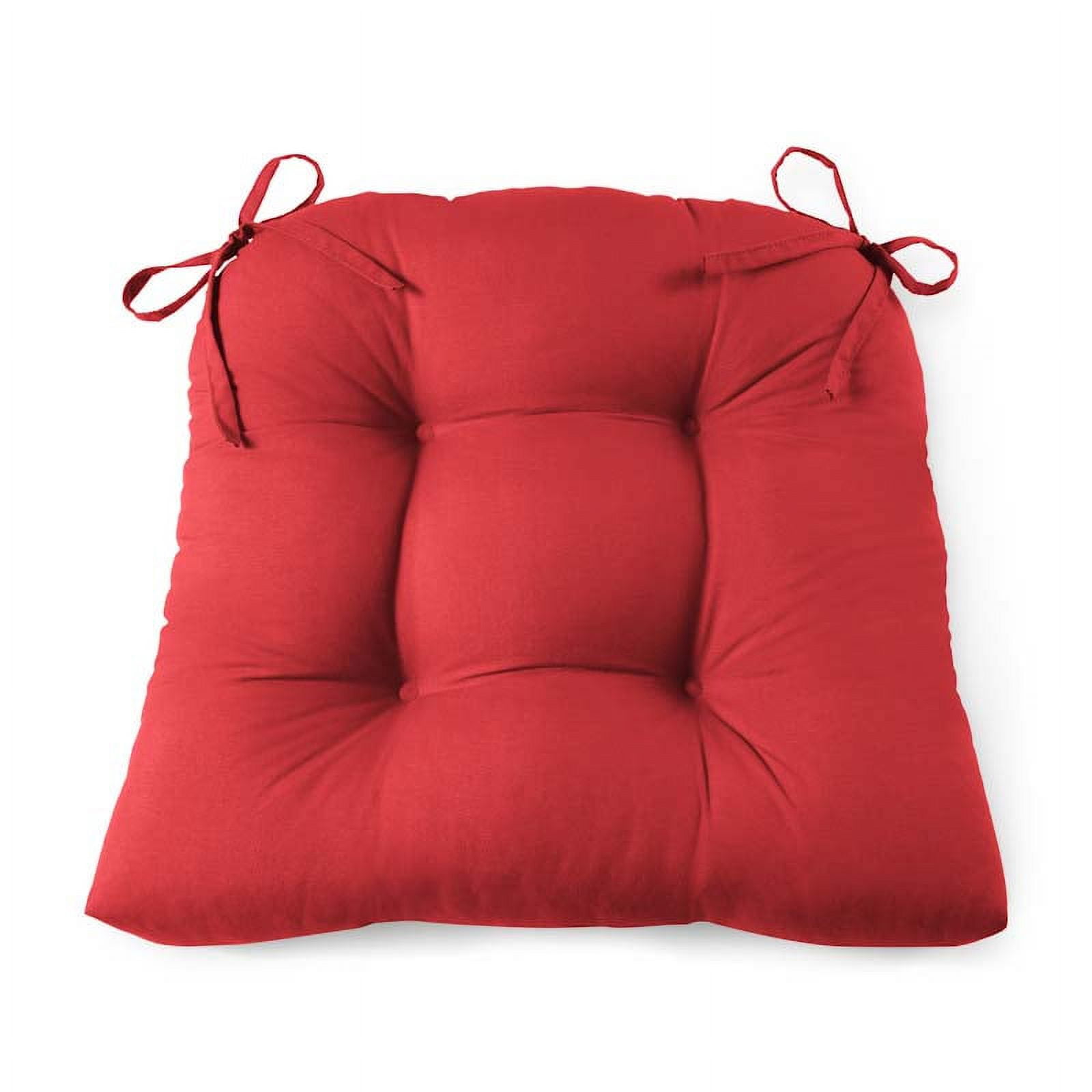 Mainstays Faux Suede 14.5" Chair Cushion with Ties, 4 Pack, Red Sedona