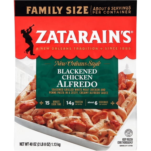 Zatarain's Family Size Frozen Blackened Chicken Alfredo, 40.0 oz Bag
