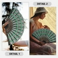 thumbnail image 5 of Greenadscape Elegant Hand Fan Folding Hand Fan Green 2Pcs, 5 of 7