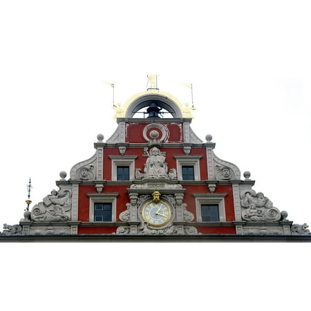 Old Gable Historically Roof Hausgiebel Nostalgic-24 Inch By 36 Inch Laminated Poster With Bright Colors And Vivid Imagery-Fits Perfectly In Many Attractive Frames