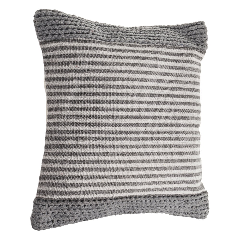 Lr Home Micah 20" x 20" Gray/Ivory Striped Cotton Blend Adult Decorative Throw Pillow