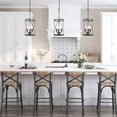 thumbnail image 4 of LNC Rustic 3-Light Bronze Farmhouse Cylinder LED Pendant Light Lantern Chandelier Kitchen Island Light, 4 of 13