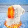 thumbnail image 4 of Women’s Upgraded 3-in-1 Plush Knitted Balaclava - Thickened Hat Scarf Mask Set, Fleece-Lined Warm Windproof Winter Headwear, Cozy Soft Design for Outdoor Activities, Cold-Weather Gear, N, 4 of 6