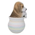 thumbnail image 5 of Realistic Tri Color Beagle Puppy Dog Figurine With Glass Eyes Pup In Pot, 5 of 10