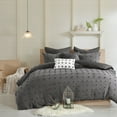 Home Essence Apartment Kay Cotton Tufted Charcoal 7 piece Duvet Cover