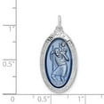 thumbnail image 2 of 925 Sterling Silver Rhodium Plated Enamel St. Christopher Medal Pendant Necklace 25x13.82mm Wide 2.1mm Thick Pendant for, 2 of 2