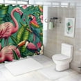 thumbnail image 6 of GOSMITH Bathroom Jungle Pattern with Toucan, Flamingo and Parrot Shower Curtain - Multiple Sizes White, 6 of 6