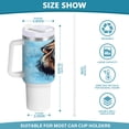 thumbnail image 3 of 40 Oz Car Handle Water Bottle Water Cup Water Bottle Water Jug Coffee Cup Travel Water Bottle Pretty Brown Lion Face, 3 of 8