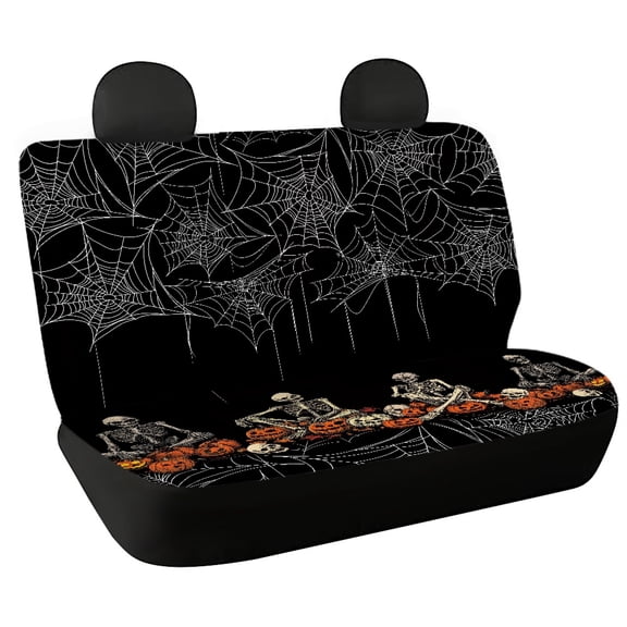 Uourmeti Halloween Non-Slip Replacement Back Seat Protectors, Set of 2 Waterproof All Weather Car Back Seat Cover for Auto Car Interior
