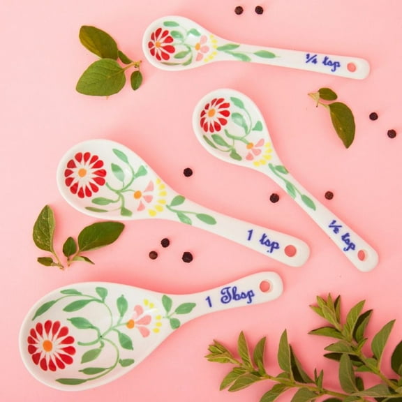 Spring Flowers Ceramic Measuring Spoons