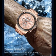 Men's Watches Quartz 30m Waterproof Clock Auto Date Stainless Steel Case Watchband Wristwatches 9153 Blue Timer Bracelet Watch - Quartz Wristwatches