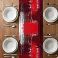thumbnail image 6 of Red Abstract Table Runner - 90 Inch Long, Kitchen Dining Table Runner Dresser Scarves, Modern Mottled Art Oil Painting Farmhouse Decor for Coffee Tables Wedding Party Banquet, 6 of 8