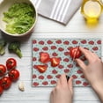 thumbnail image 4 of Fruits Cutting Board, Geometric Shapes Patterned Apples Curves and Circles on Dotted Background, Decorative Tempered Glass Cutting and Serving Board, Small Size, Blush Red Apple Green, by Ambesonne, 4 of 5