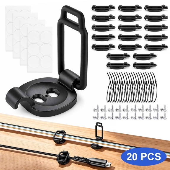 EEEkit Cable Clips, Elastic Adhesive Cord Organizer, Wire Management Holder for Home Office, Desk, Phone Charger, Laptop, PC, HDMI, USB