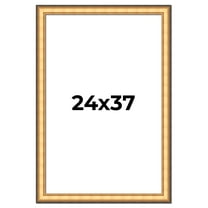 24x37 Frame Gold Plein Aire Solid Wood Picture Frame Width 2 Inches | Interior Frame Depth 0.5
