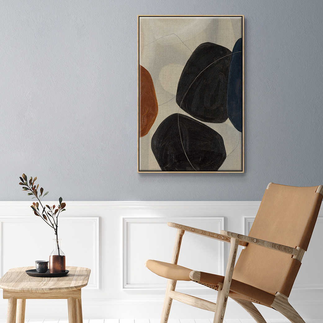 Gravity I Framed Premium Gallery Wrapped Canvas - Ready to Hang - 17 x 25 - Natural Wood Floating Frame