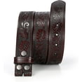thumbnail image 5 of Mens Western Leather Belt Strap Without Buckle 1.5" Vintage Replacement Cowboy Leather Belt Strap with Snap on Buckle, 5 of 7
