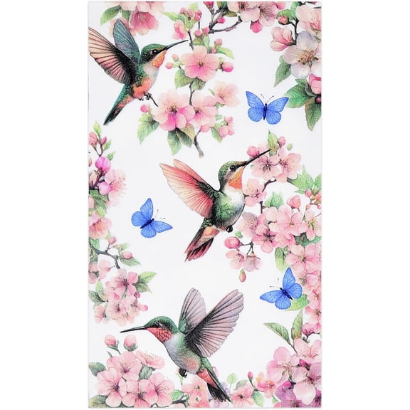 Gift Boutique Hummingbird Floral Guest Napkins, 100 Count Disposable Paper Napkins, Colorful Bird Garden Design for Parties, Bridal Showers, Brunches & Events