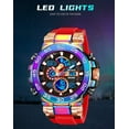 thumbnail image 5 of Men's Watches Sports Military Watches Waterproof Color Designer Large Face Digital Analog Tactical Outdoor Men's Wristwatches-Chronograph Dual Time LED Alarm Stopwatch, 5 of 6