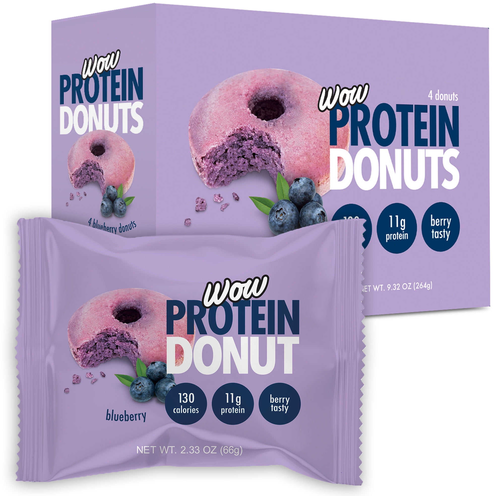 Wow Protein Donuts, 11 Grams of Protein, Blueberry, 4 Count